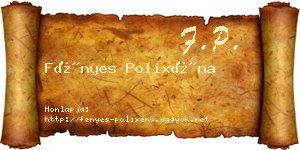Fényes Polixéna névjegykártya